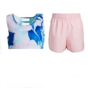 Girl’s sports bra and shorts set
